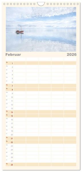 Produktbild: Familienplaner 2026 - Nordsee Insel Sylt mit 5 Spalten (Wandkalender, 21 x 45 cm) CALVENDO
