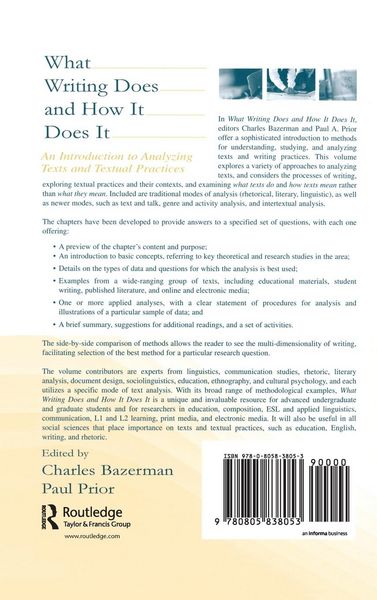 Produktbild: What Writing Does and How It Does It