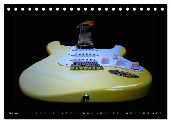 Produktbild: Rockgitarren im Blitzlicht (Tischkalender 2026 DIN A5 quer), CALVENDO Monatskalender