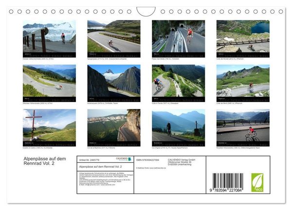 Produktbild: Alpenp&auml;sse auf dem Rennrad Vol. 2 (Wandkalender 2027 DIN A4 quer), CALVENDO Monatskalender