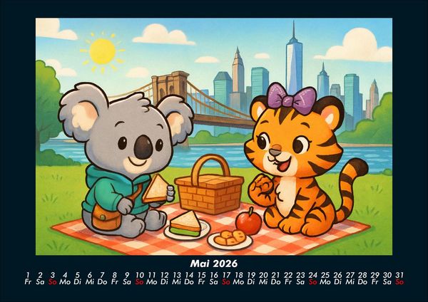 Produktbild: Kiki & Tina - Ein Jahr in New York 2026 Fotokalender DIN A4