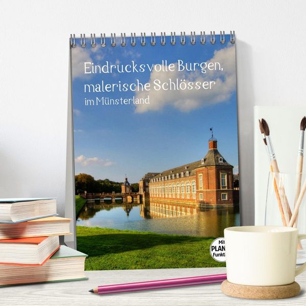Produktbild: Eindrucksvolle Burgen, malerische Schl&ouml;sser im M&uuml;nsterland (Tischkalender 2026 DIN A5 hoch), CALVENDO Monatskalender