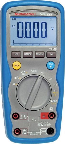 Produktbild: Multimetrix DMM 230 Hand-Multimeter digital Wasserdicht (IP67) CAT III 1000 V, CAT IV 600 V Anzeige (Counts): 6000