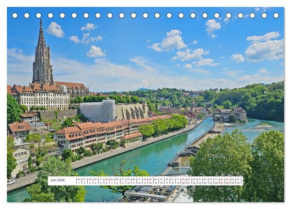 Produktbild: Berge und Seen der Schweiz - Mit dem Wohnmobil durch die Schweiz (Tischkalender 2026 DIN A5 quer), CALVENDO Monatskalender