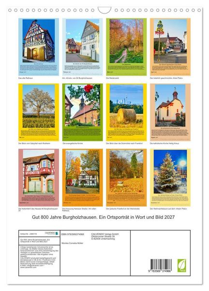 Produktbild: Gut 800 Jahre Burgholzhausen. Ein Ortsportr&auml;t in Wort und Bild 2027 (Wandkalender 2027 DIN A3 hoch), CALVENDO Monatskalender