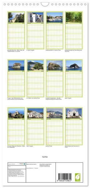 Produktbild: Familienplaner 2026 - Ischia mit 5 Spalten (Wandkalender, 21 x 45 cm) CALVENDO