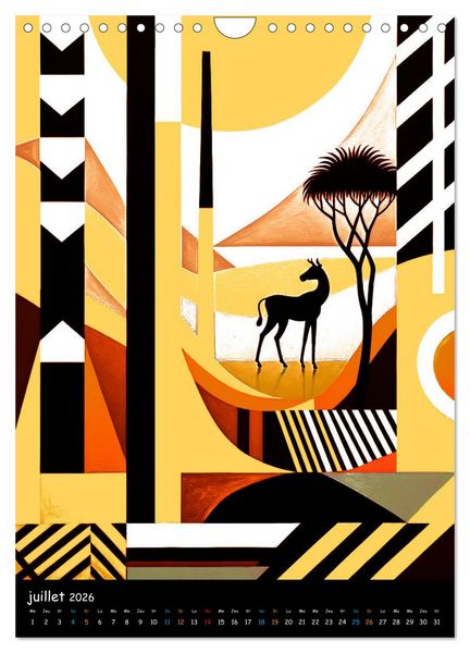 Produktbild: L'esprit africain (Calendrier mural 2026 DIN A4 horizontal), CALVENDO calendrier mensuel