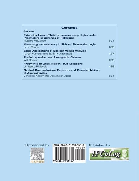 Produktbild: Journal of Applied Logics - The IfCoLog Journal of Logics and their Applications