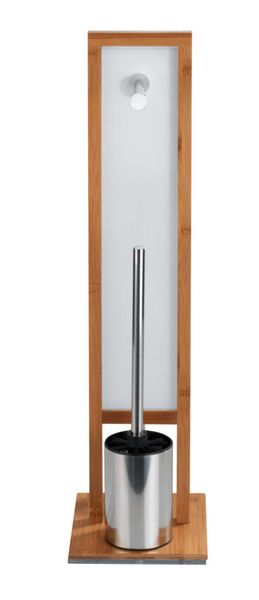 Produktbild: Stand WC-Garnitur Mod. Rivalta Bambus, integrierter Toilettenpapierhalter und WC-B&uuml;rstenhalter