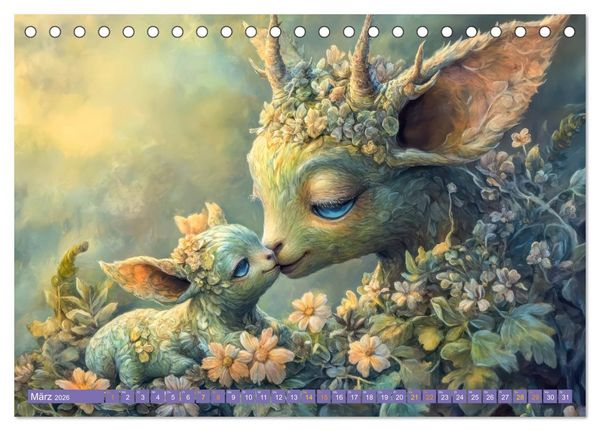 Produktbild: Tierwesen &ndash; Der Fantasie entsprungen (Tischkalender 2026 DIN A5 quer), CALVENDO Monatskalender