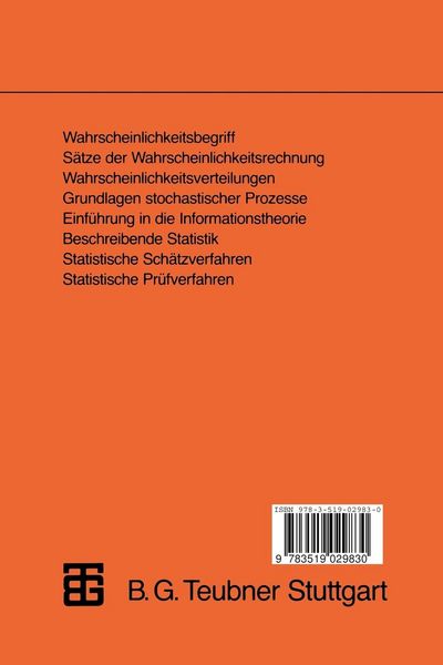 Produktbild: Einf&uuml;hrung in die Wahrscheinlichkeitsrechnung und Statistik f&uuml;r Ingenieure