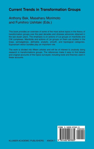 Produktbild: Current Trends in Transformation Groups