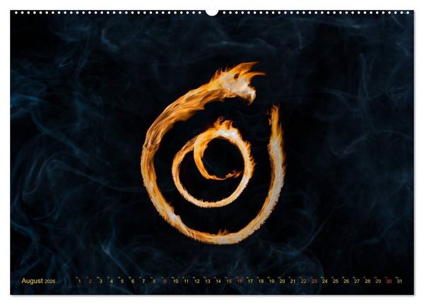 Produktbild: Feuerdrache (hochwertiger Premium Wandkalender 2026 DIN A2 quer), Kunstdruck in Hochglanz