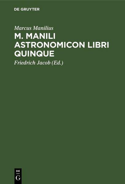 Produktbild: M. Manili Astronomicon libri quinque