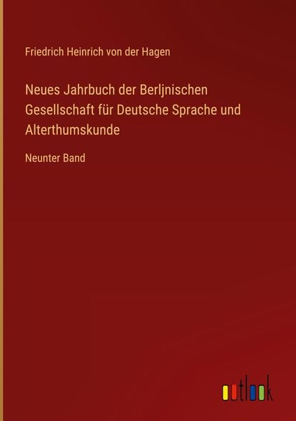 Produktbild: Neues Jahrbuch der Berljnischen Gesellschaft f&uuml;r Deutsche Sprache und Alterthumskunde