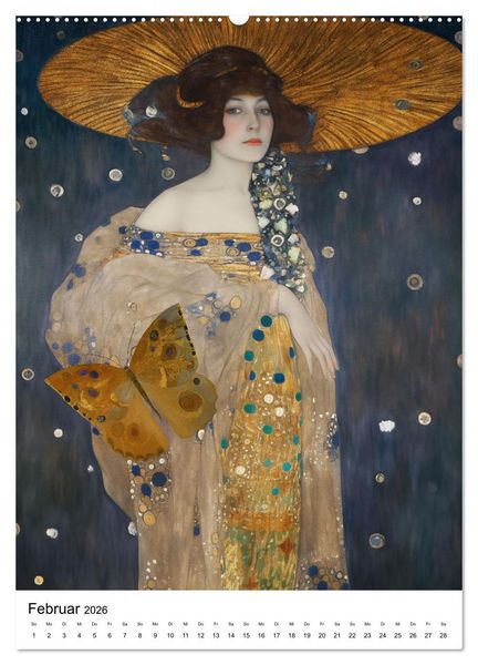 Produktbild: K&uuml;nstliche Impressionen. Ein Jahr in Klimts Natur. (hochwertiger Premium Wandkalender 2026 DIN A2 hoch), Kunstdruck in Hochglanz