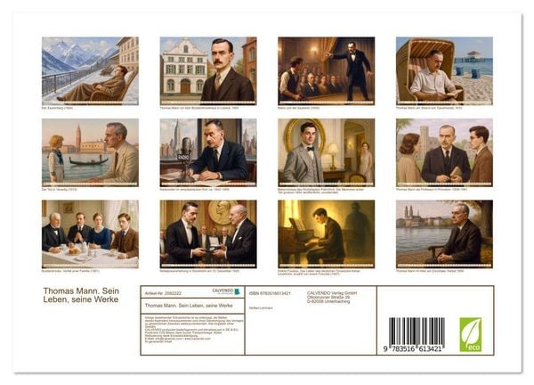 Produktbild: Thomas Mann. Sein Leben, seine Werke (Wandkalender 2026 DIN A4 quer), CALVENDO Monatskalender