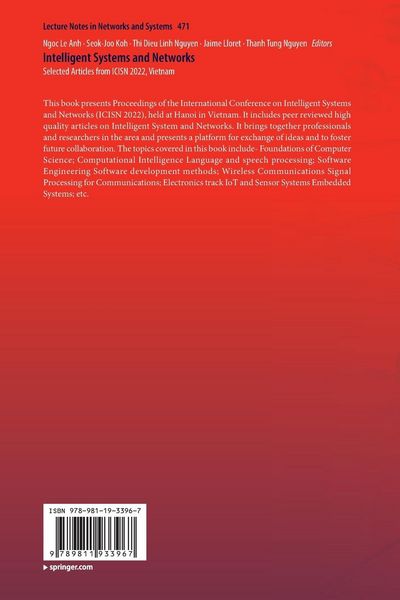 Produktbild: Intelligent Systems and Networks