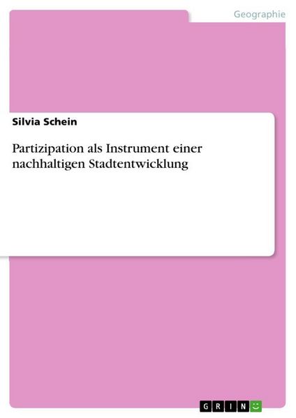 Produktbild: Partizipation als Instrument einer nachhaltigen Stadtentwicklung
