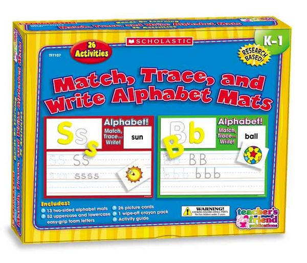 Produktbild: Match, Trace, and Write Alphabet Mats, K-1: 20 Activities [With 2/26 Picture Cards and 52 Easy-Grip Foam Letters, Activity Guide and 1 Wipe-Off Crayon