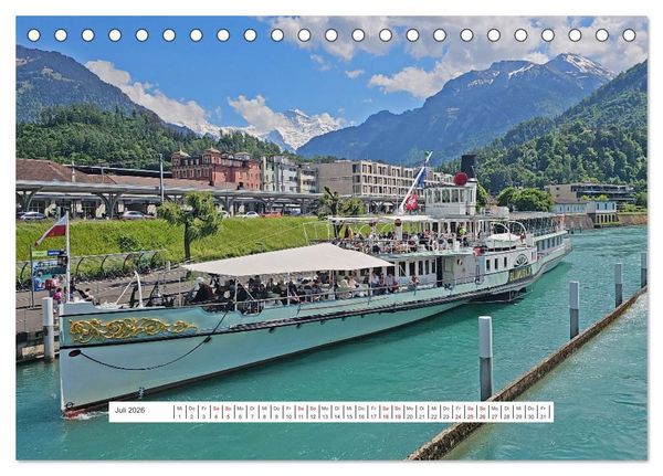 Produktbild: Berge und Seen der Schweiz - Mit dem Wohnmobil durch die Schweiz (Tischkalender 2026 DIN A5 quer), CALVENDO Monatskalender