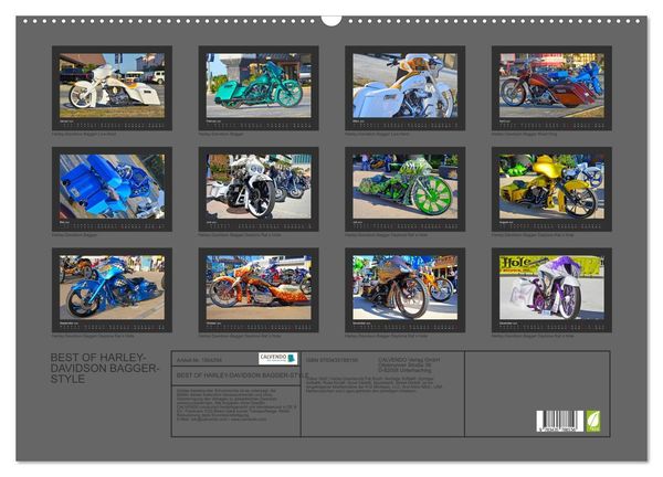 Produktbild: BEST OF HARLEY-DAVIDSON BAGGER-STYLE (Wandkalender 2025 DIN A2 quer), CALVENDO Monatskalender