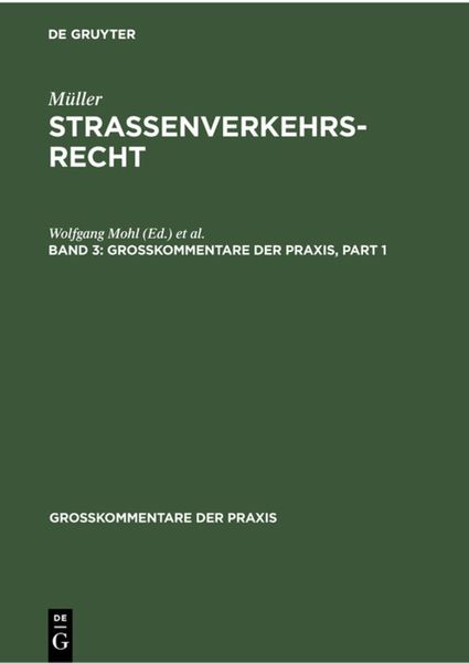 Produktbild: Fritz M&uuml;ller: Stra&szlig;enverkehrsrecht / Fritz M&uuml;ller: Stra&szlig;enverkehrsrecht. Band 3