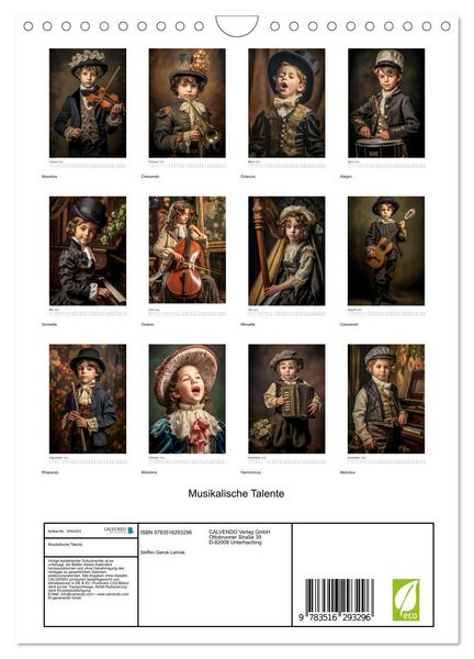 Produktbild: Musikalische Talente (Wandkalender 2026 DIN A4 hoch), CALVENDO Monatskalender