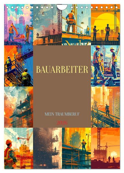 Produktbild: Bauarbeiter - Mein Traumberuf (Wandkalender 2026 DIN A4 hoch), CALVENDO Monatskalender