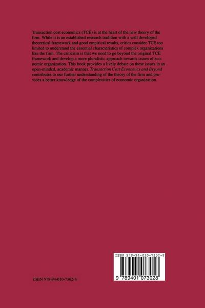Produktbild: Transaction Cost Economics and Beyond