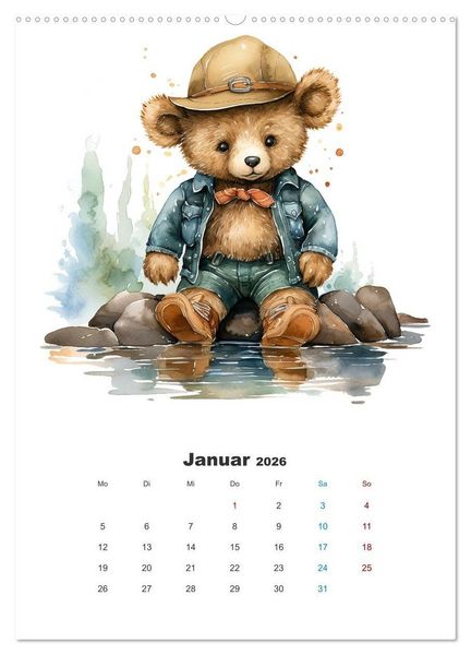 Produktbild: Petri Heil, Taddy! (hochwertiger Premium Wandkalender 2026 DIN A2 hoch), Kunstdruck in Hochglanz
