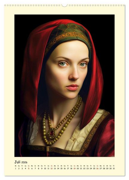 Produktbild: Mittelalter Portraits. Inspiriert vom K&ouml;nigshaus der Tudors (Wandkalender 2026 DIN A2 hoch), CALVENDO Monatskalender
