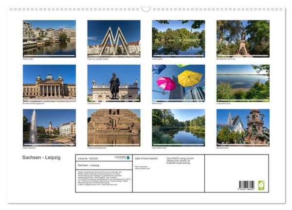 Produktbild: Sachsen - Leipzig (Wandkalender 2026 DIN A2 quer), CALVENDO Monatskalender
