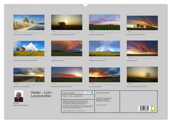Produktbild: Wetter - Licht - Landschaften (Wandkalender 2026 DIN A2 quer), CALVENDO Monatskalender