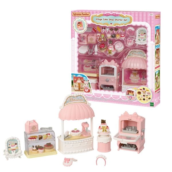 Produktbild: Sylvanian Families 5807 - Village Cake Shop Starter Set, Dorfkonditorei Set f&uuml;r Starter Haus, Spielset