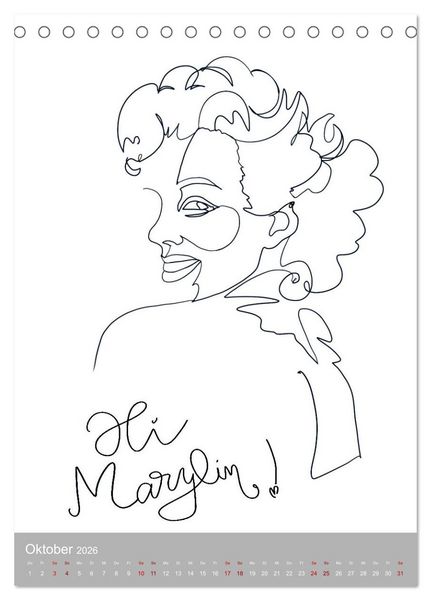 Produktbild: Line-Art Variationen (Tischkalender 2026 DIN A5 hoch), CALVENDO Monatskalender