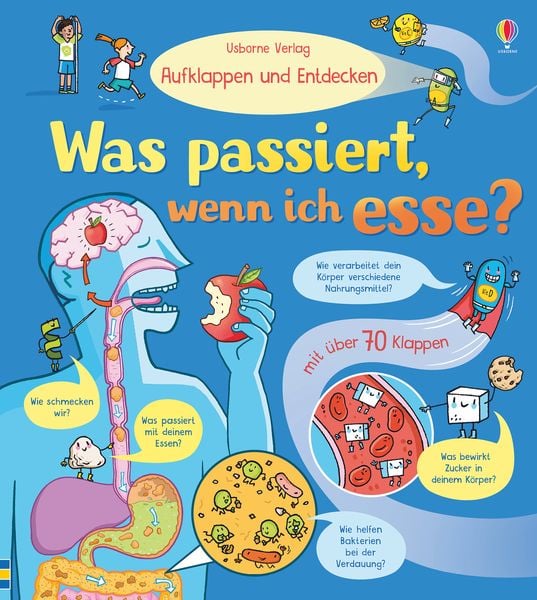 Aufklappen und Entdecken: Was passiert, wenn ich esse?, Gebundene Ausgabe von Emily Bone, Usborne, 978-1-78941-335-9