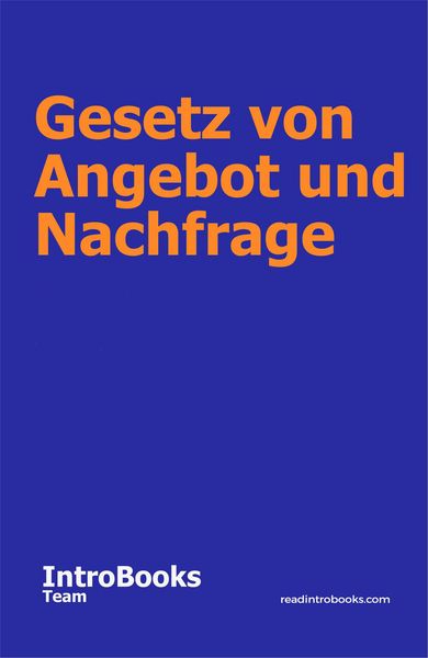 Produktbild: Gesetz von Angebot und Nachfrage