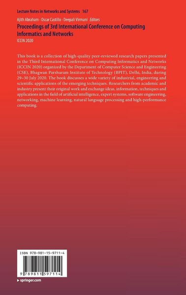 Produktbild: Proceedings of 3rd International Conference on Computing Informatics and Networks