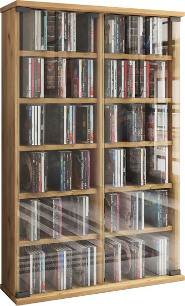 Produktbild: Holz CD DVD Stand Regal Schrank Roma Glast&uuml;r