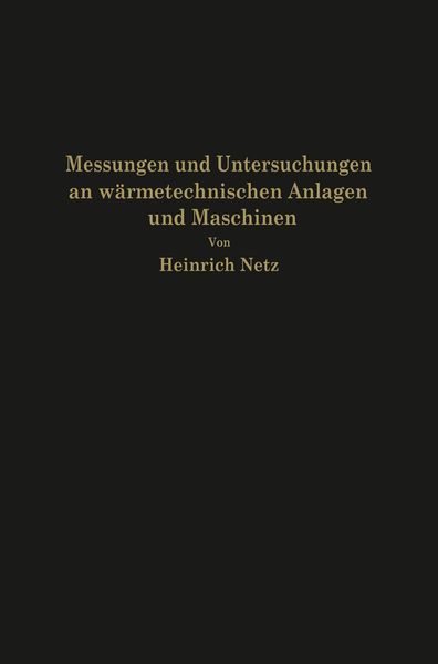 Produktbild: Messungen und Untersuchungen an w&auml;rmetechnischen Anlagen und Maschinen