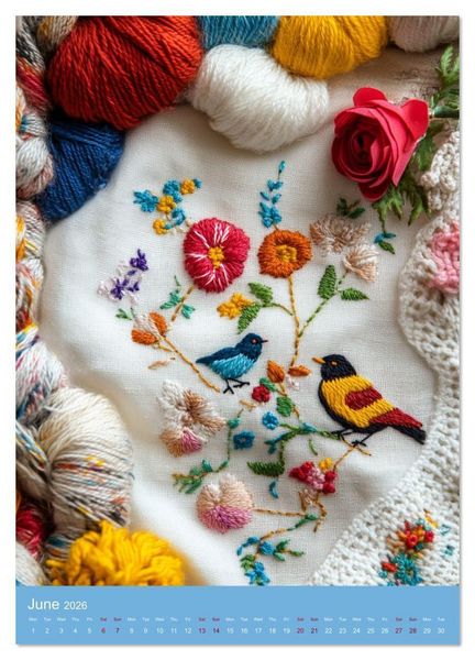 Produktbild: Elegance in Embroidery (Wall Calendar 2026 DIN A3 portrait), CALVENDO 12 Month Wall Calendar