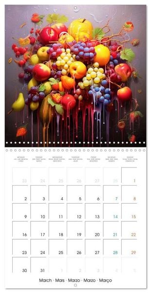Produktbild: Splash fruit&eacute; (Calendrier mural carr&eacute; 2026 30x30 cm) Calendrier double avec une page pour vos prises de notes