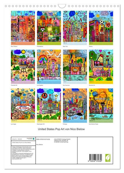 Produktbild: United States Pop Art von Nico Bielow (Wandkalender 2026 DIN A3 hoch), CALVENDO Monatskalender