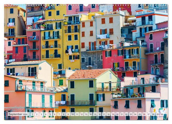 Produktbild: Cinque Terre - F&uuml;nf malerische D&ouml;rfer an der ligurischen K&uuml;ste (Wandkalender 2026 DIN A2 quer), CALVENDO Monatskalender