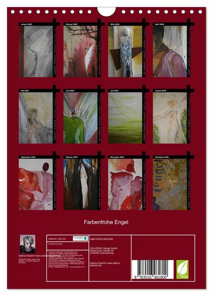 Produktbild: Farbenfrohe Engel (Wandkalender 2026 DIN A4 hoch), CALVENDO Monatskalender