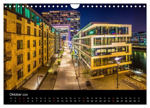 Produktbild: K&ouml;ln Impressionen bei Nacht (Wandkalender 2026 DIN A4 quer), CALVENDO Monatskalender