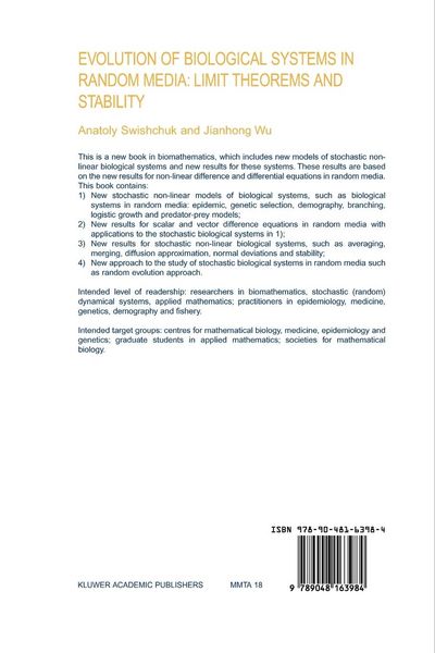 Produktbild: Evolution of Biological Systems in Random Media: Limit Theorems and Stability