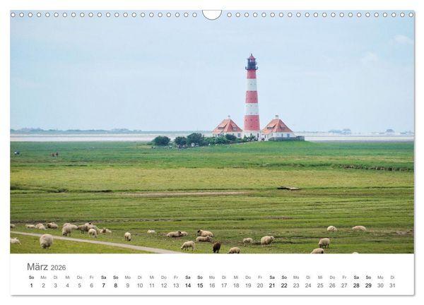 Produktbild: Nordfriesland - wundersch&ouml;ne Westk&uuml;ste (Wandkalender 2026 DIN A3 quer), CALVENDO Monatskalender