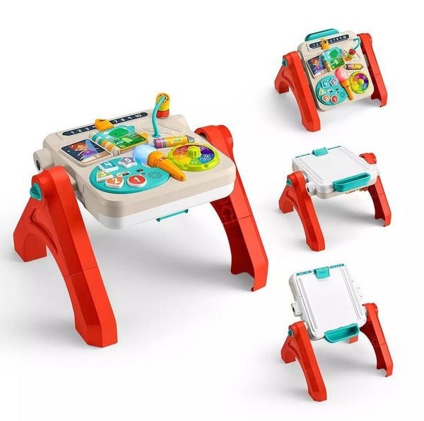 Fisher-Price 4-in-1 Spieltisch und Staffelei, Babys und Kleinkinder, elektronisches Lernspielzeug, mehrsprachige Version